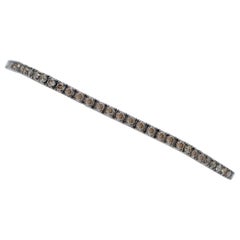 3.76 Ct Fancy Brown Chocolate Diamonds, 14 Karat White Gold Tennis Bracelet