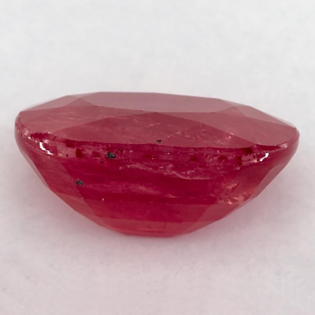 3.76 Ct Ruby Oval Loose Gemstone In New Condition For Sale In Fort Lee, NJ