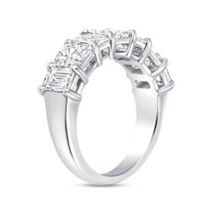 GIA Certified 3.76 Ctw. Princess & Emerald Cut Diamond Half Eternity Band