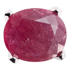 37.66 Carat Ruby and Diamond 18 Karat White Gold Cocktail Ring