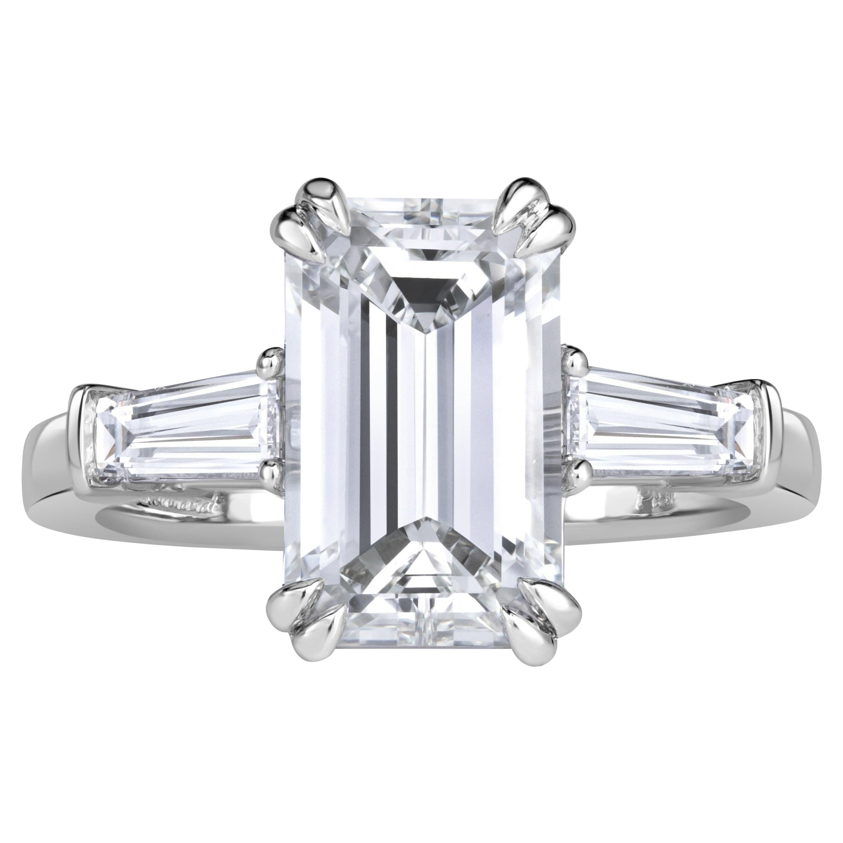 3.76ct Emerald Cut Diamond Engagement Ring