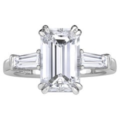 3.76ct Emerald Cut Diamond Engagement Ring