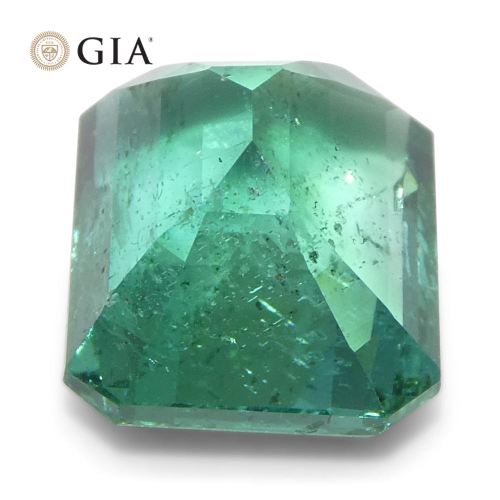 3.76ct Octagonal/Emerald Cut Green Emerald GIA Certified Zambia (F1) en vente 6