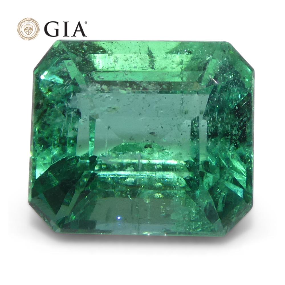 3.76ct Octagonal/Emerald Cut Green Emerald GIA Certified Zambia (F1) Unisexe en vente
