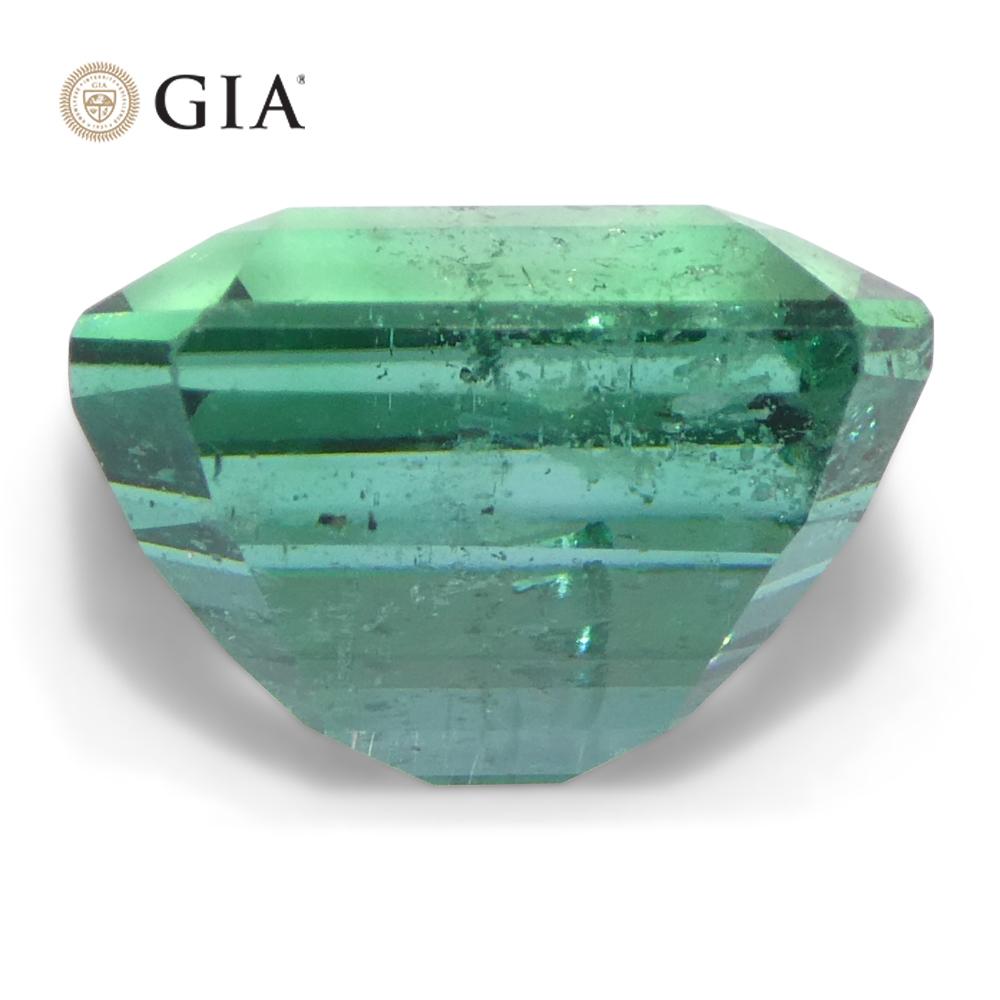 3.76ct Octagonal/Emerald Cut Green Emerald GIA Certified Zambia (F1) en vente 3