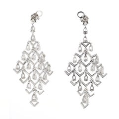 3.77 Carat Diamond Chandelier Earrings