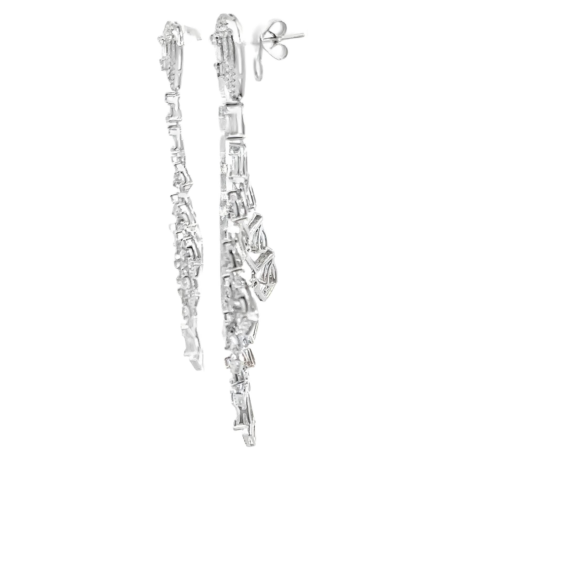Women's 3.77 Carat Diamond Chandelier Earrings For Sale