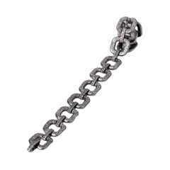 3.77 Carat Diamond Link Tennis Bracelet in Victorian Style