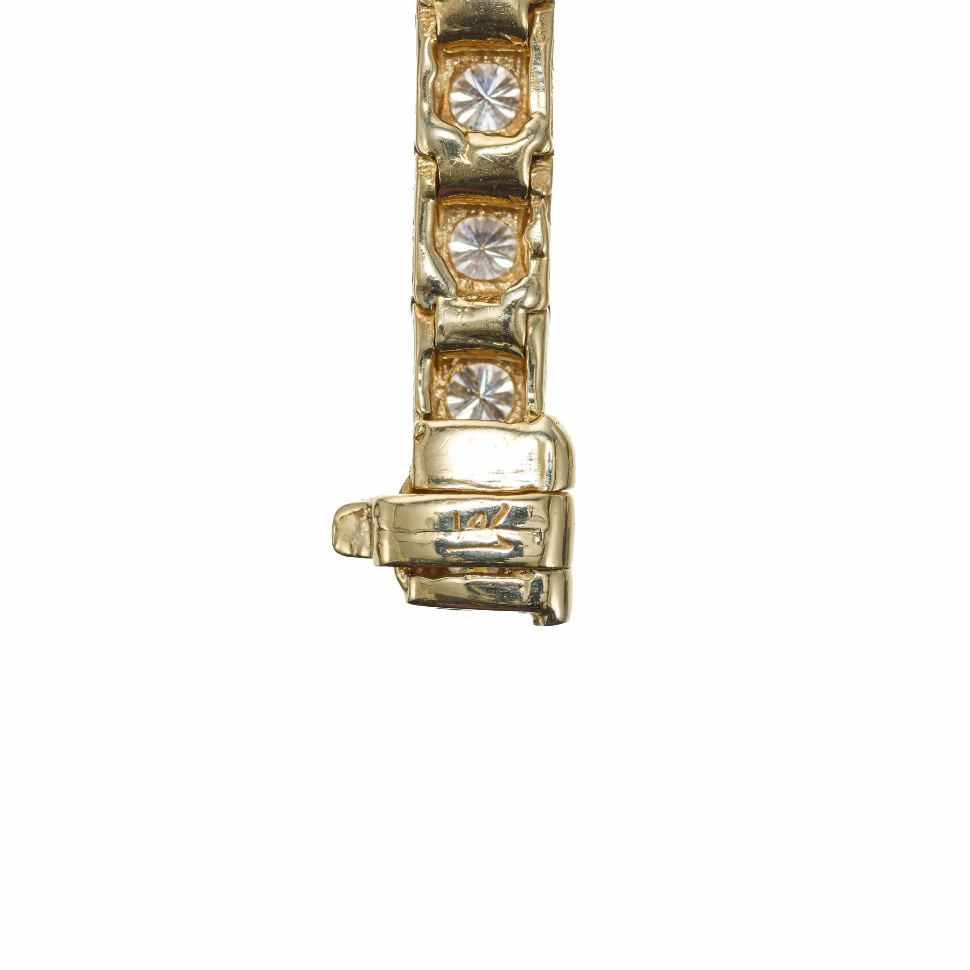 3.77 Carat Diamond Yellow Gold Hinged Box Link Bracelet In Good Condition For Sale In Stamford, CT