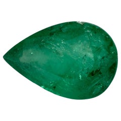 3.77 Ct Emerald Pear Loose Gemstone
