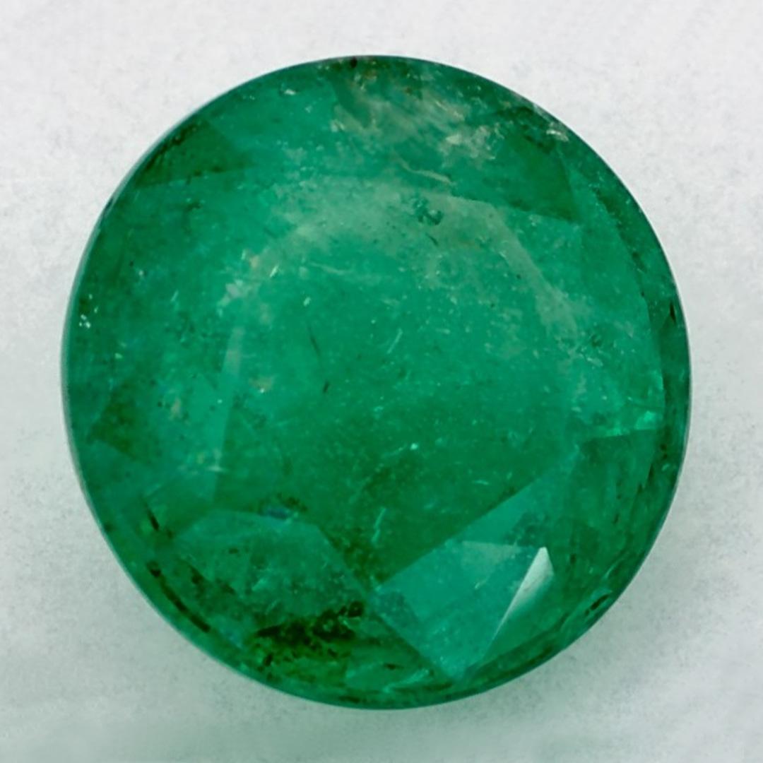 Round Cut 3.77 Ct Emerald Round Loose Gemstone For Sale