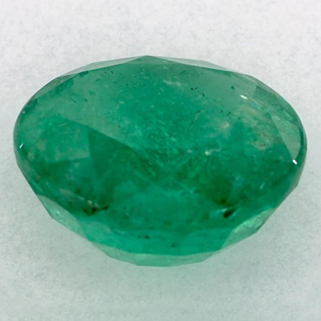 3.77 Ct Emerald Round Loose Gemstone In New Condition For Sale In Fort Lee, NJ