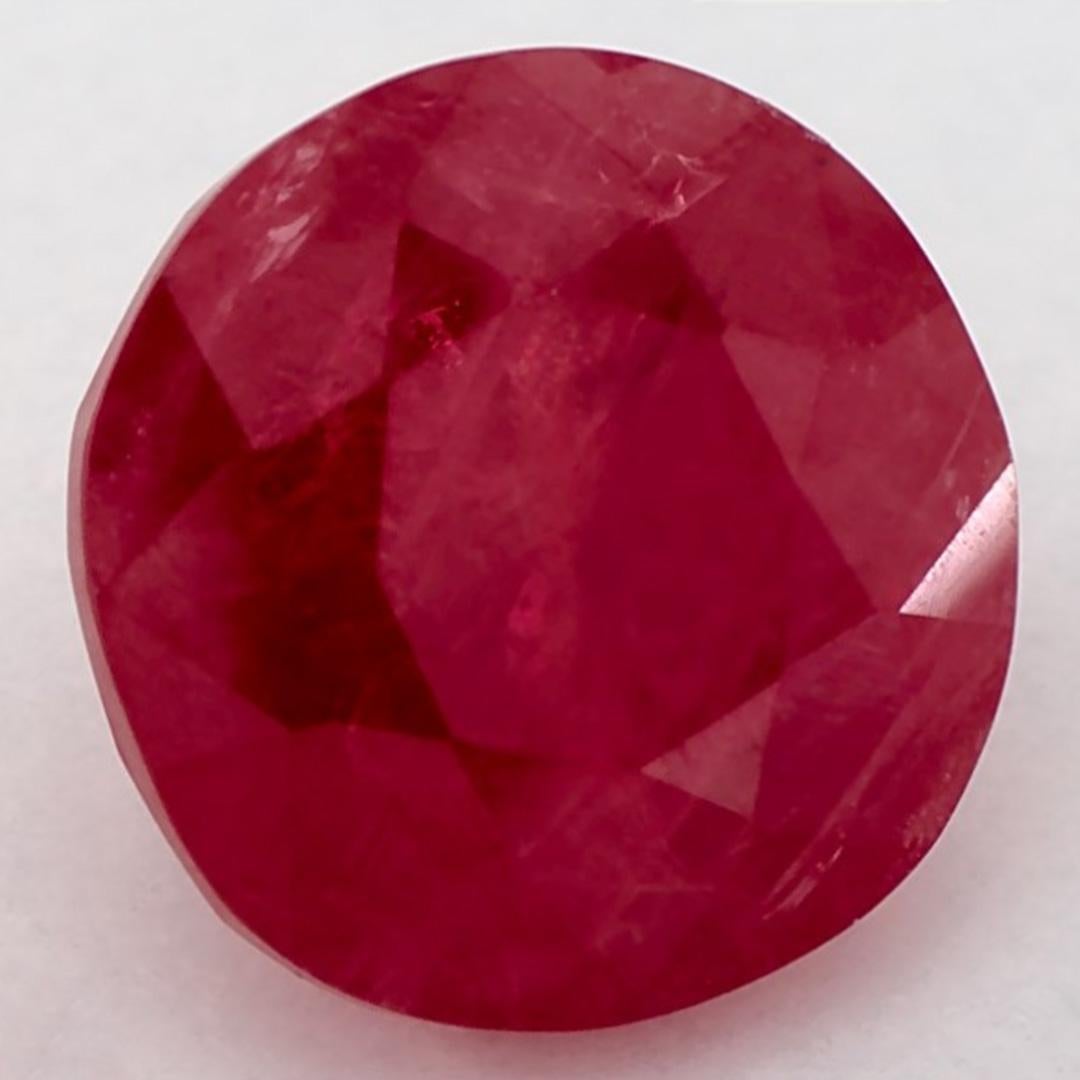Round Cut 3.77 Ct Ruby Round Loose Gemstone For Sale