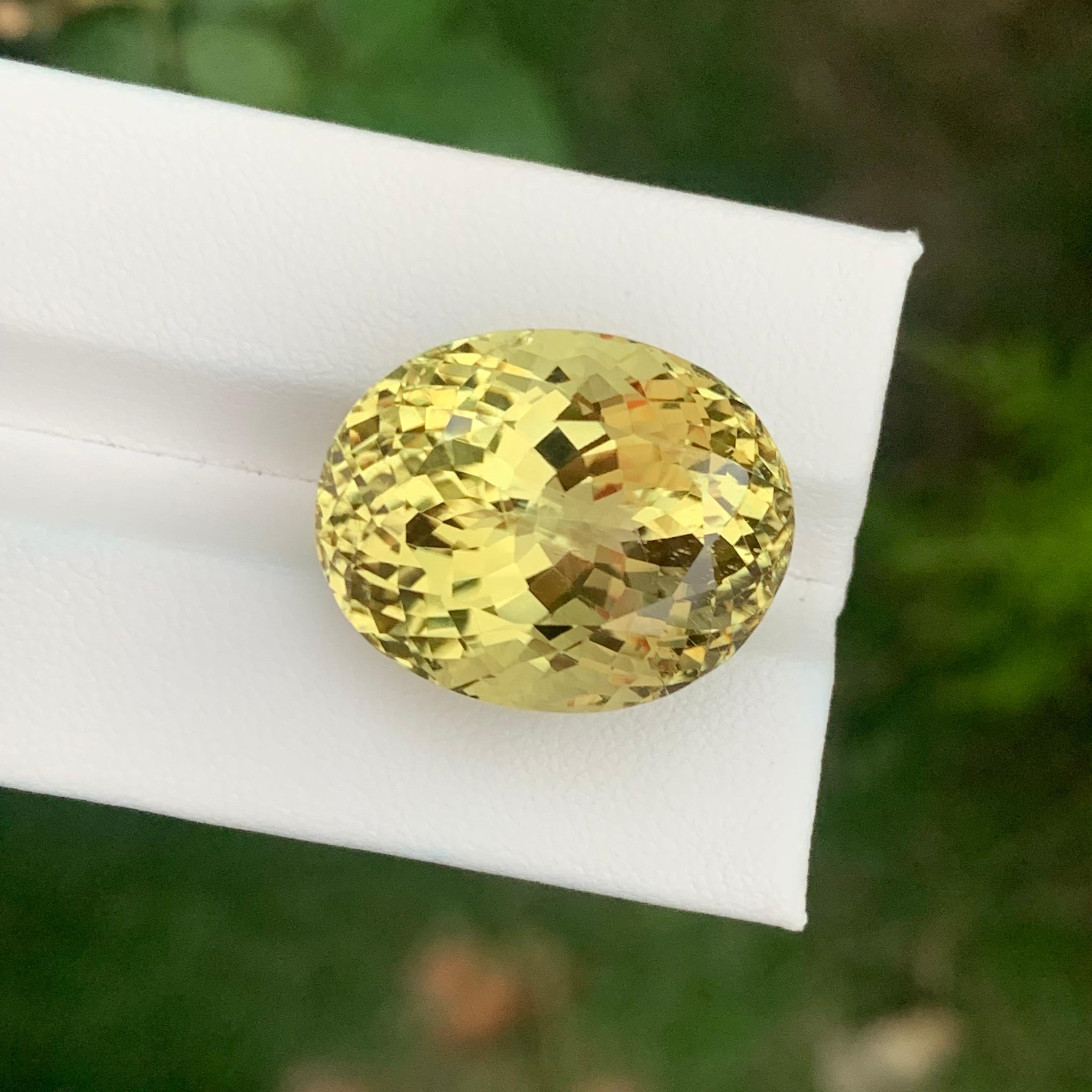37.70 Carat Natural Loose Yellow Kunzite Oval Shape Gemstone For Sale 6