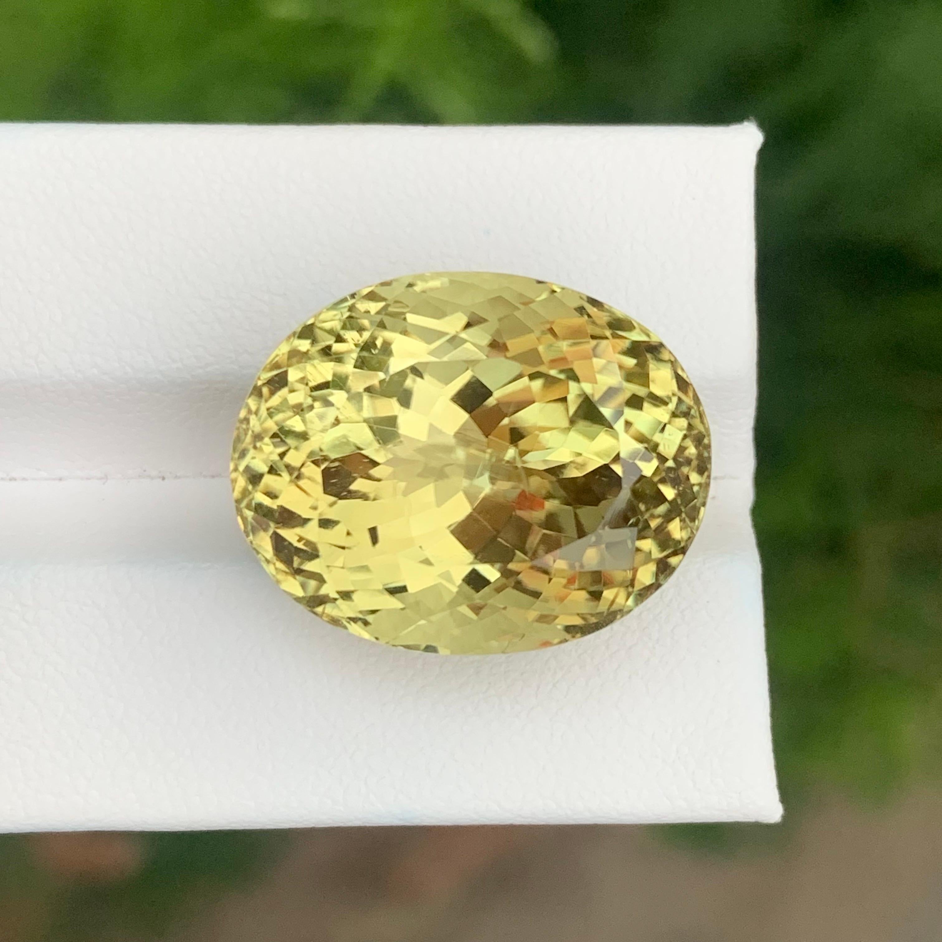 Oval Cut 37.70 Carat Natural Loose Yellow Kunzite Oval Shape Gemstone For Sale