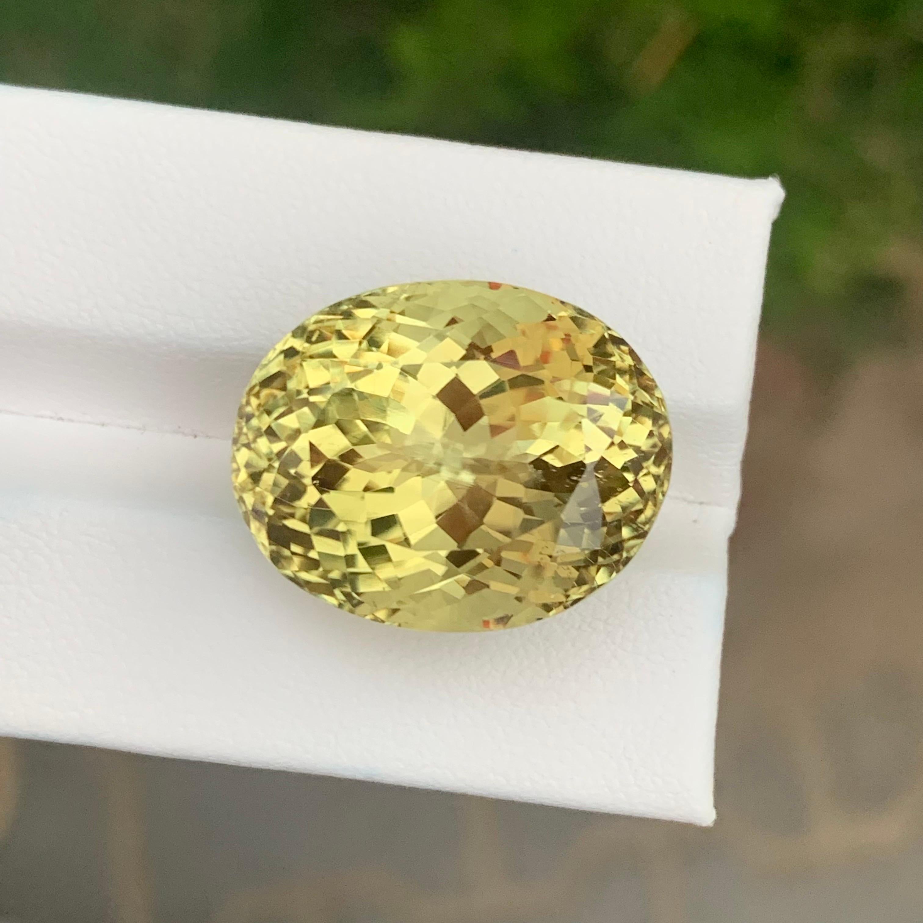 37.70 Carat Natural Loose Yellow Kunzite Oval Shape Gemstone For Sale 1