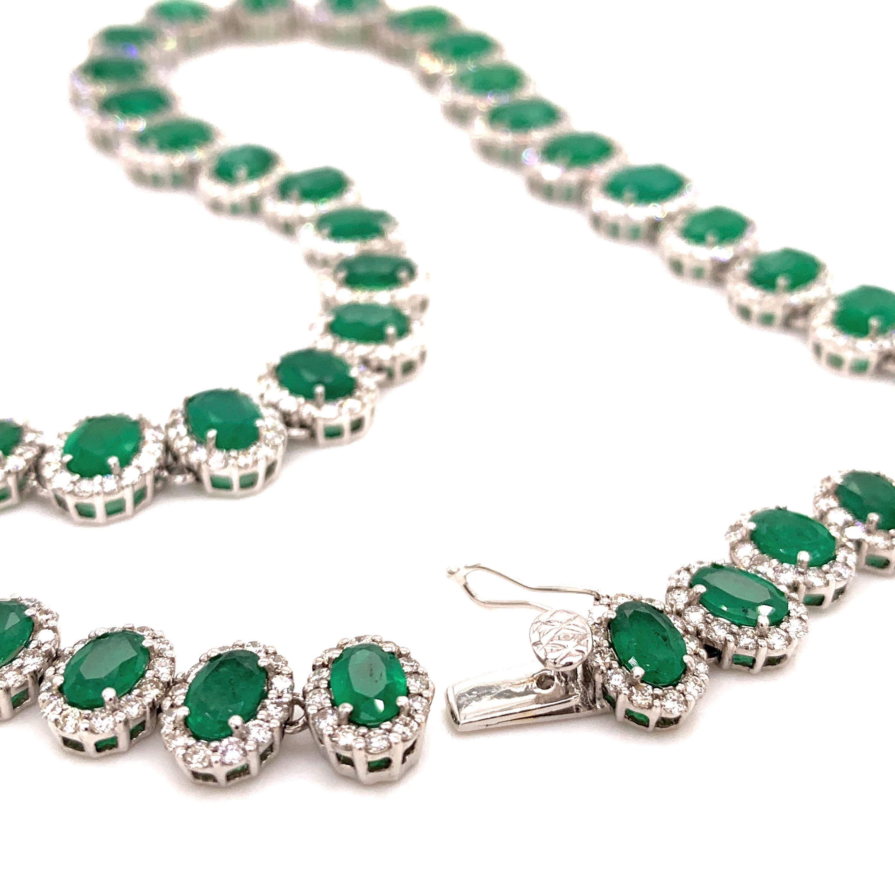 Women's or Men's 37.73 Carat Emerald Necklace Earrings Set