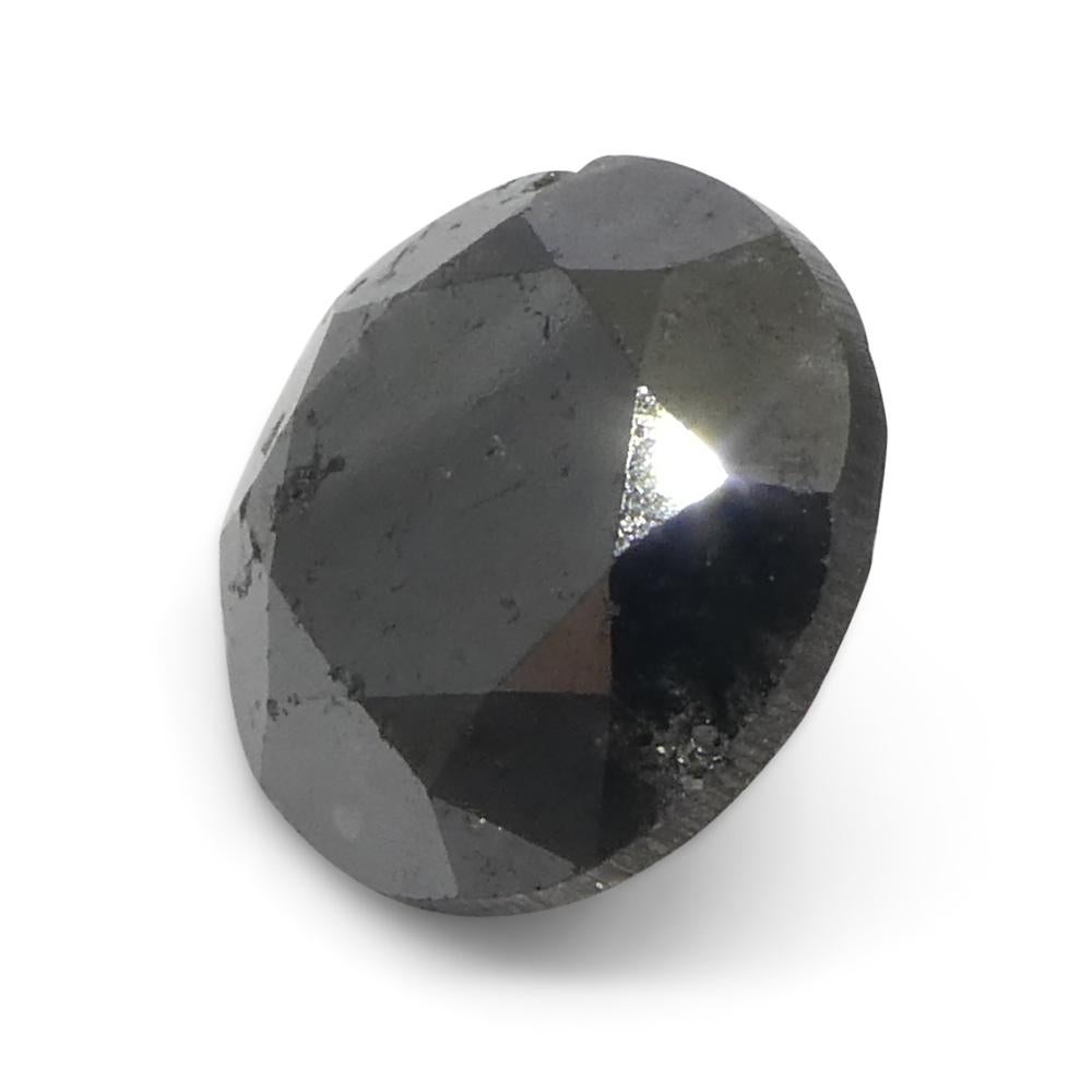 3.77ct Round Brilliant Cut Black Diamond  For Sale 5