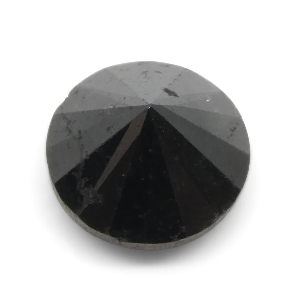3.77ct Round Brilliant Cut Black Diamond  For Sale 7