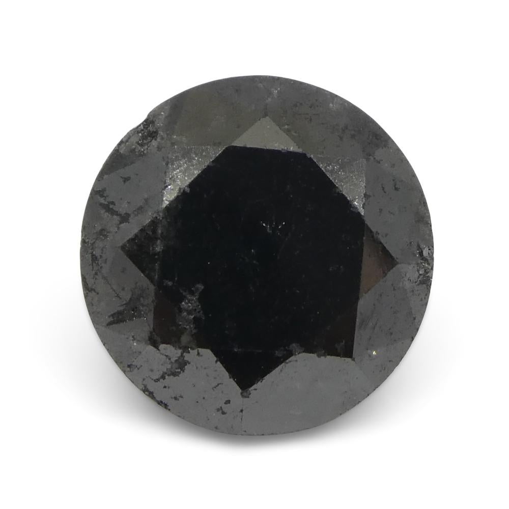 3.77ct Round Brilliant Cut Black Diamond  In New Condition For Sale In Toronto, Ontario