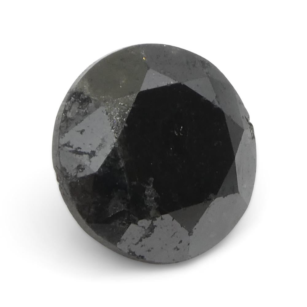 3.77ct Round Brilliant Cut Black Diamond  For Sale 2