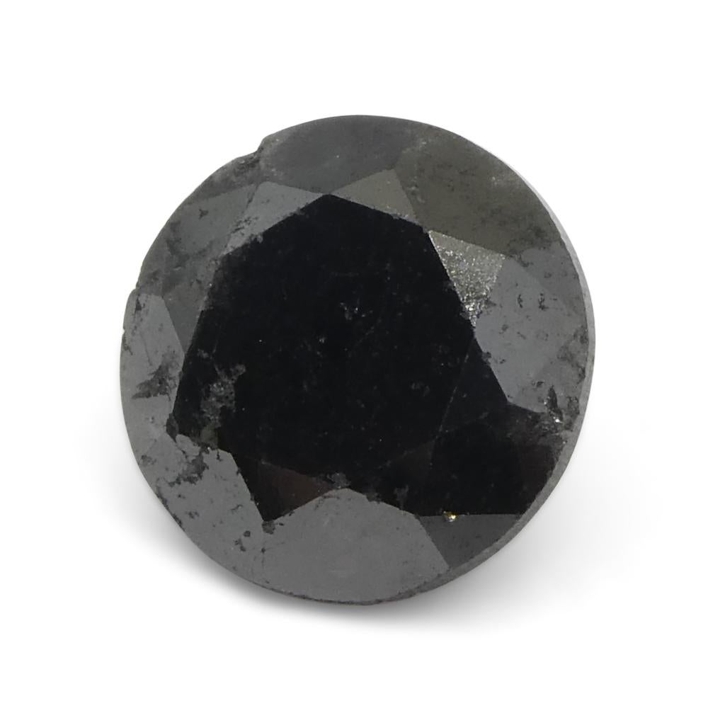 3.77ct Round Brilliant Cut Black Diamond  For Sale 3
