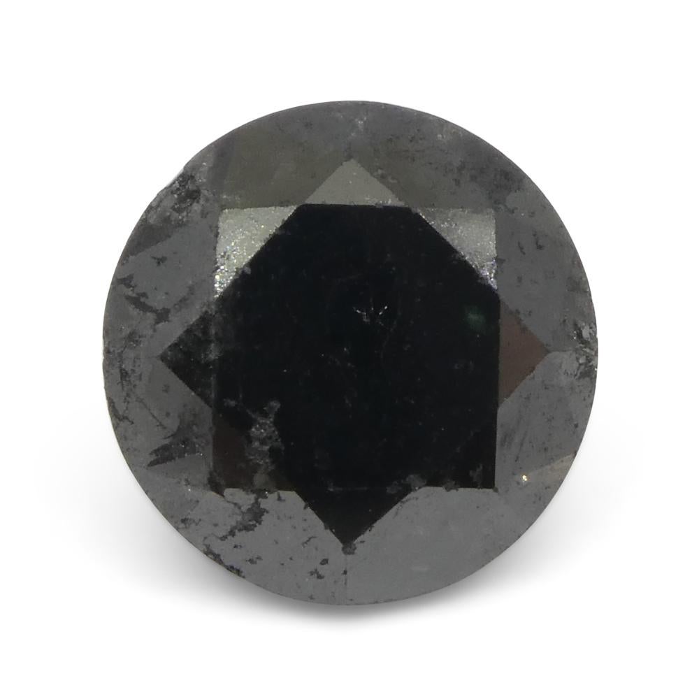 3.77ct Round Brilliant Cut Black Diamond  For Sale 4