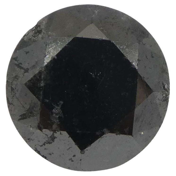 3.77ct Round Brilliant Cut Black Diamond  For Sale