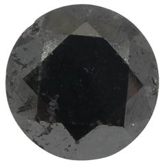 Diamant noir de 3,77ct à taille ronde et brillante 