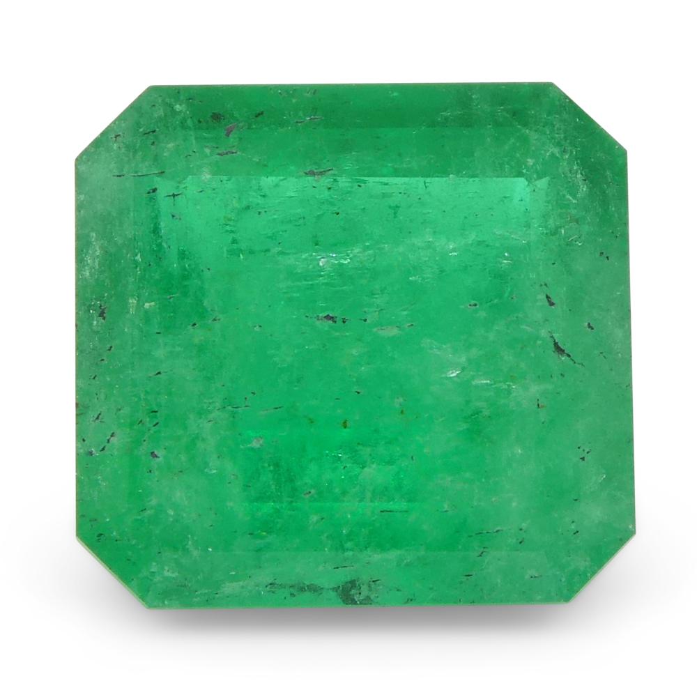 3.77ct Square Green Emerald from Colombia In New Condition For Sale In Toronto, Ontario
