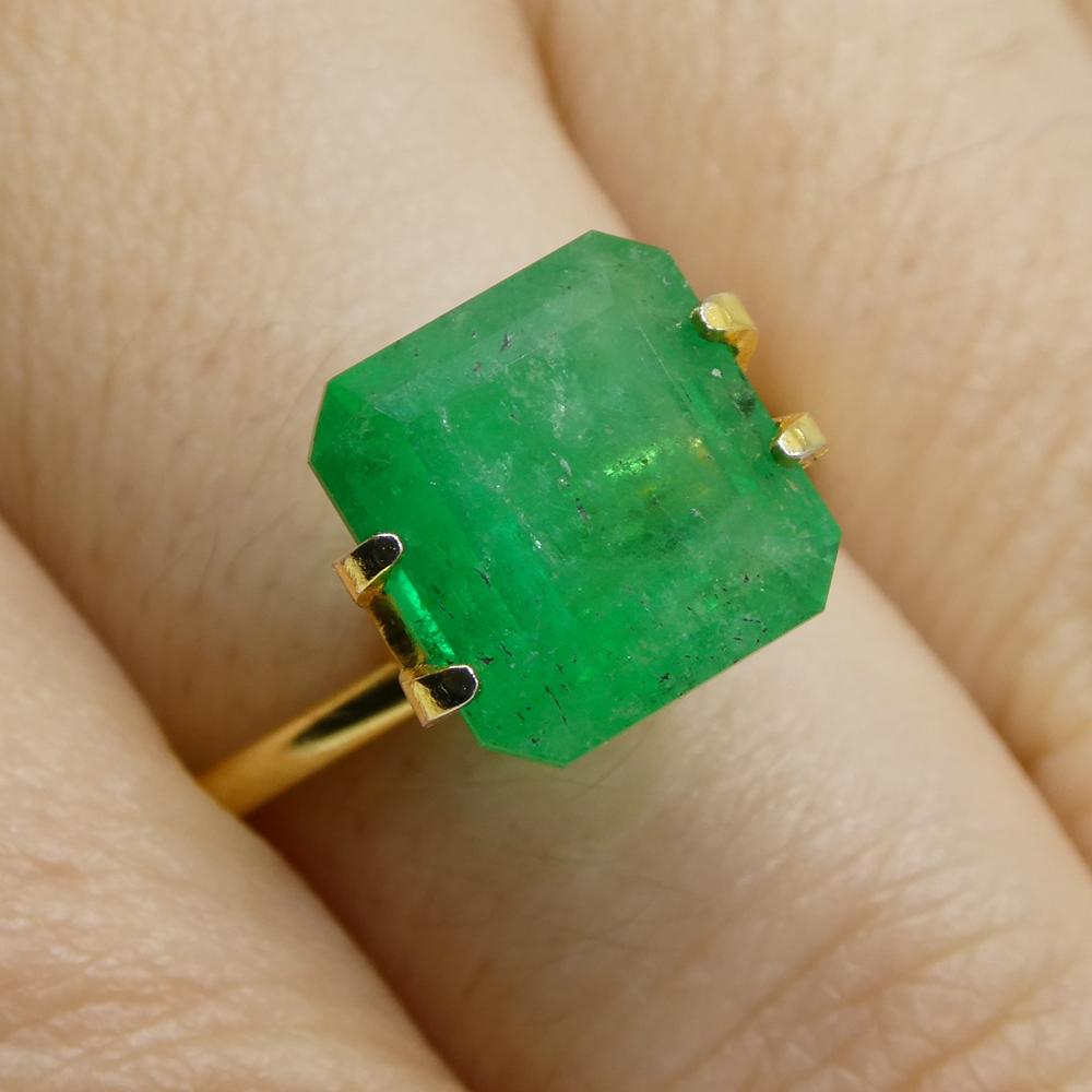 3.77ct Square Green Emerald from Colombia For Sale 1