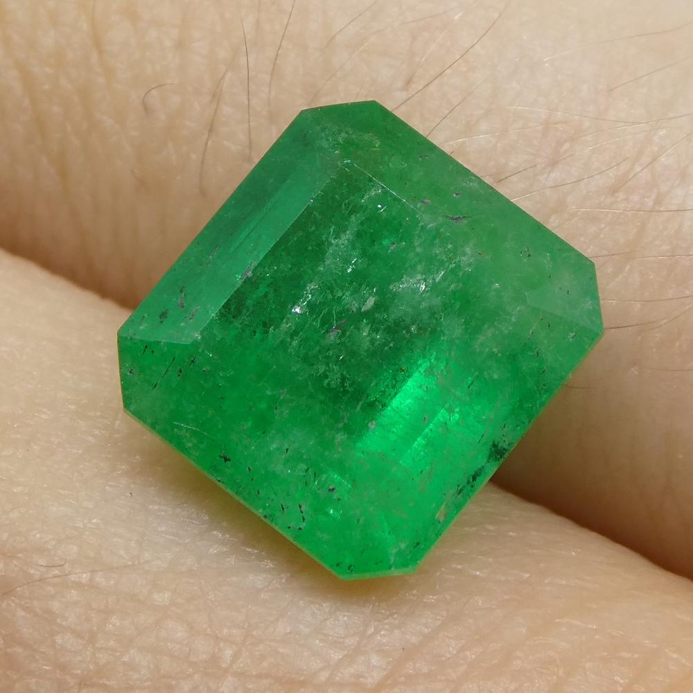 3.77ct Square Green Emerald from Colombia For Sale 4