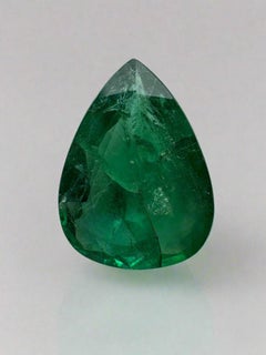 3,78 Quilates 14x10 Esmeralda de Zambia Verde Profundo - Gema Natal de Mayo Talla Pera