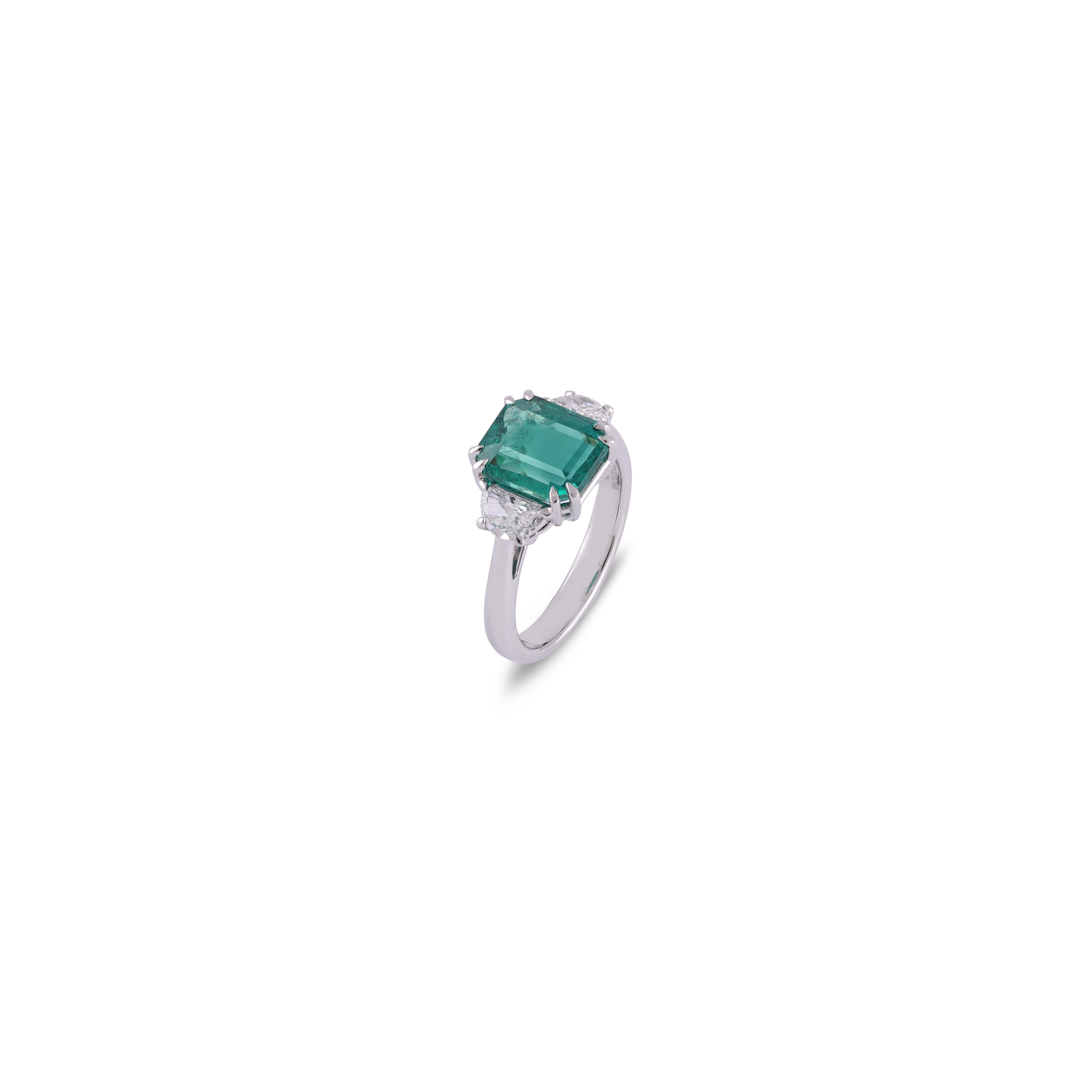 clear emerald engagement rings