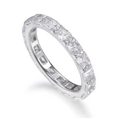 3.78 Carat Princess Cut Cubic Zirconia Lustre Designer Full Eternity Band Ring