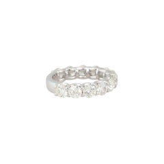 3.78 Carat Round Brilliant 12 Diamond 3/4 Wedding Band 14 Karat In Stock