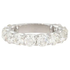 3.78 Carat Round Brilliant 12 Diamond 3/4 Wedding Band 14 Karat In Stock