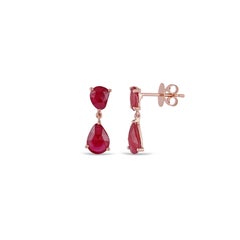 3.78 Carat Ruby Earring in 18 Karat Gold