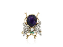 3.78 Carat Vintage Amethyst Insect Pin