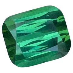 3.78 carats Bluish Green Tourmaline Stone Cushion Cut Natural Afghani Gemstone