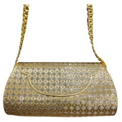 378 Gm of 18 Karat Yellow Gold Mesh Clutch Handbag with Shoulder Chain, Vintage