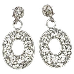 37.82 Carat Diamond 18 Karat White Gold Dangling Earrings