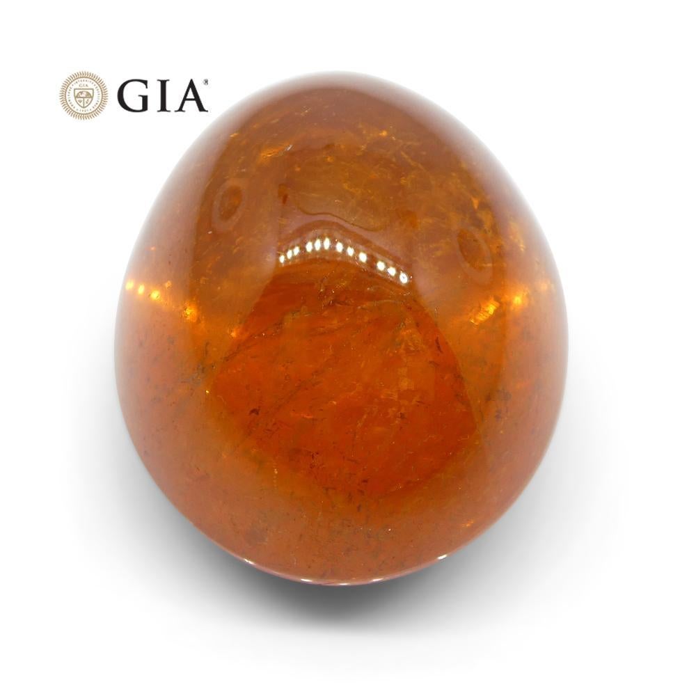 37.87ct Vivid Mandarin Orange Spessartine / Spessartite Garnet Oval Cabochon For Sale 6