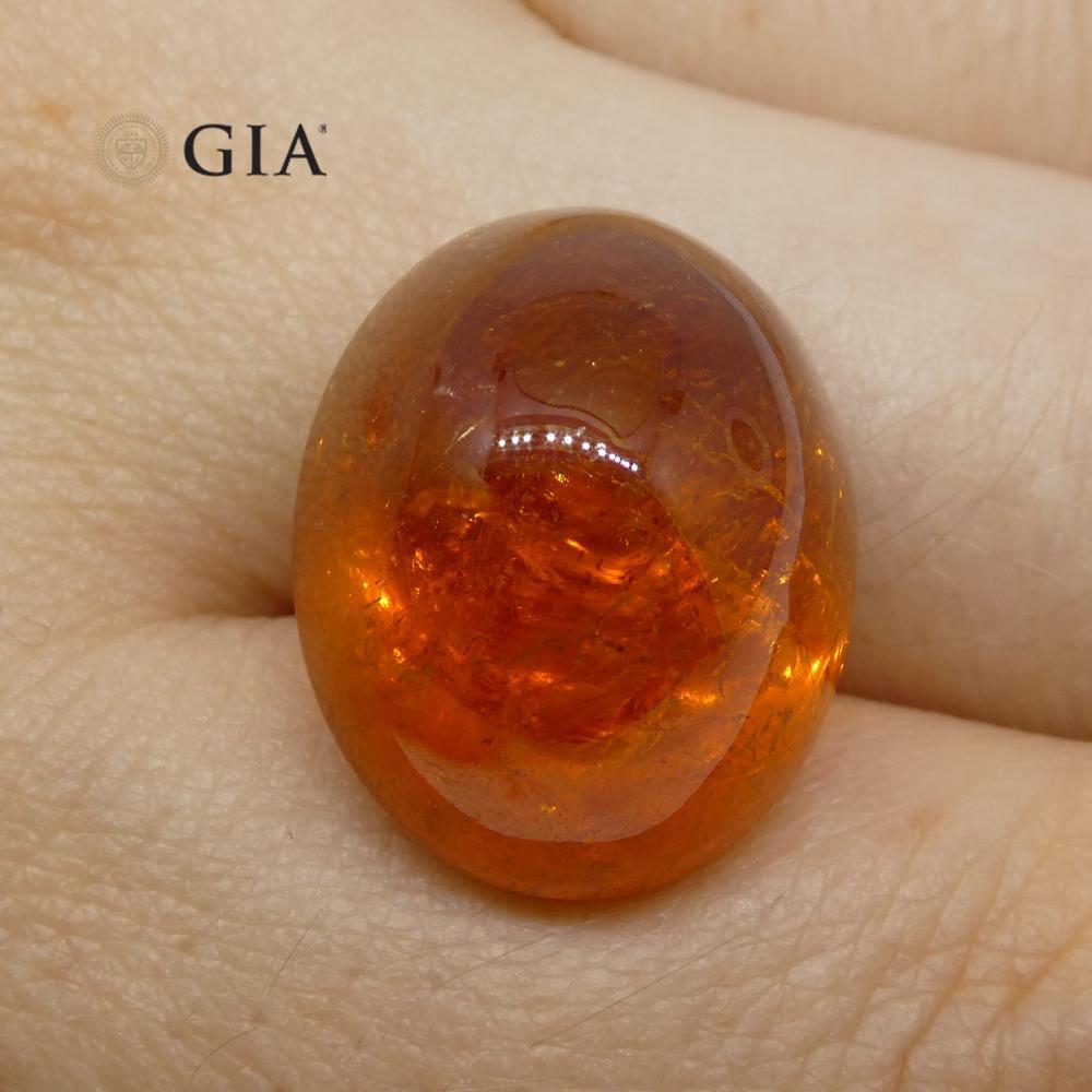 37.87ct Vivid Mandarin Orange Spessartine / Spessartite Garnet Oval Cabochon For Sale 7