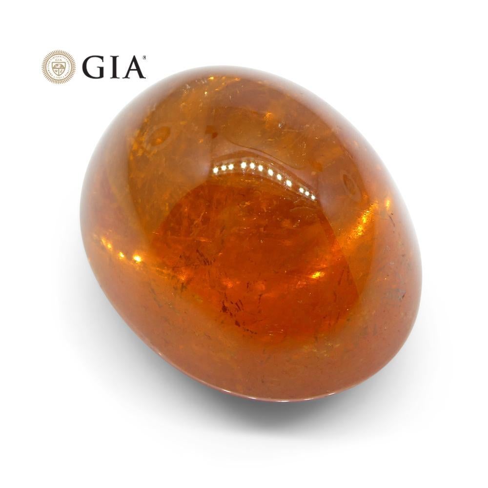 37.87ct Vivid Mandarin Orange Spessartine / Spessartite Garnet Oval Cabochon In New Condition For Sale In Toronto, Ontario