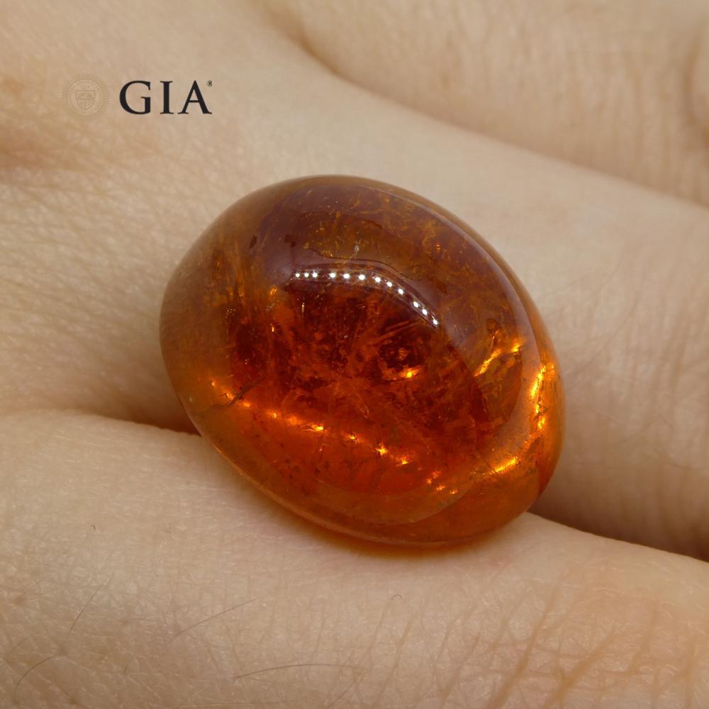 37.87ct Vivid Mandarin Orange Spessartine / Spessartite Garnet Oval Cabochon For Sale 2