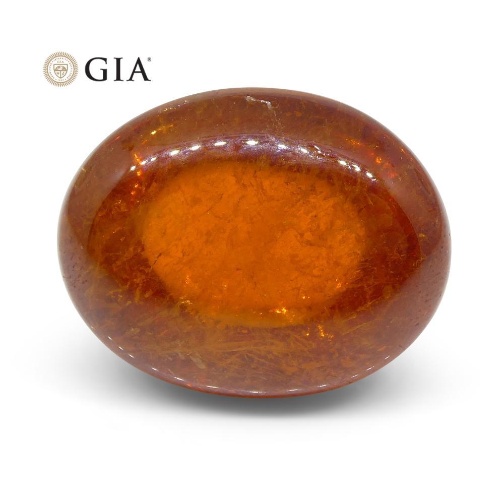 37.87ct Vivid Mandarin Orange Spessartine / Spessartite Garnet Oval Cabochon For Sale 4