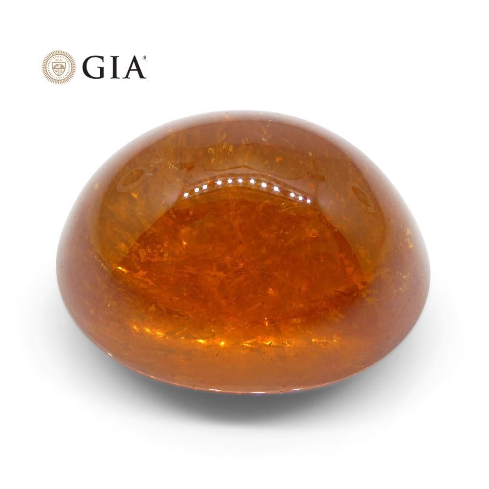 37.87ct Vivid Mandarin Orange Spessartine / Spessartite Garnet Oval Cabochon For Sale 5