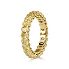 3.79 Carat Oval Band Fancy Yellow 18K Yellow Gold Rare Fancy-Color Splendour