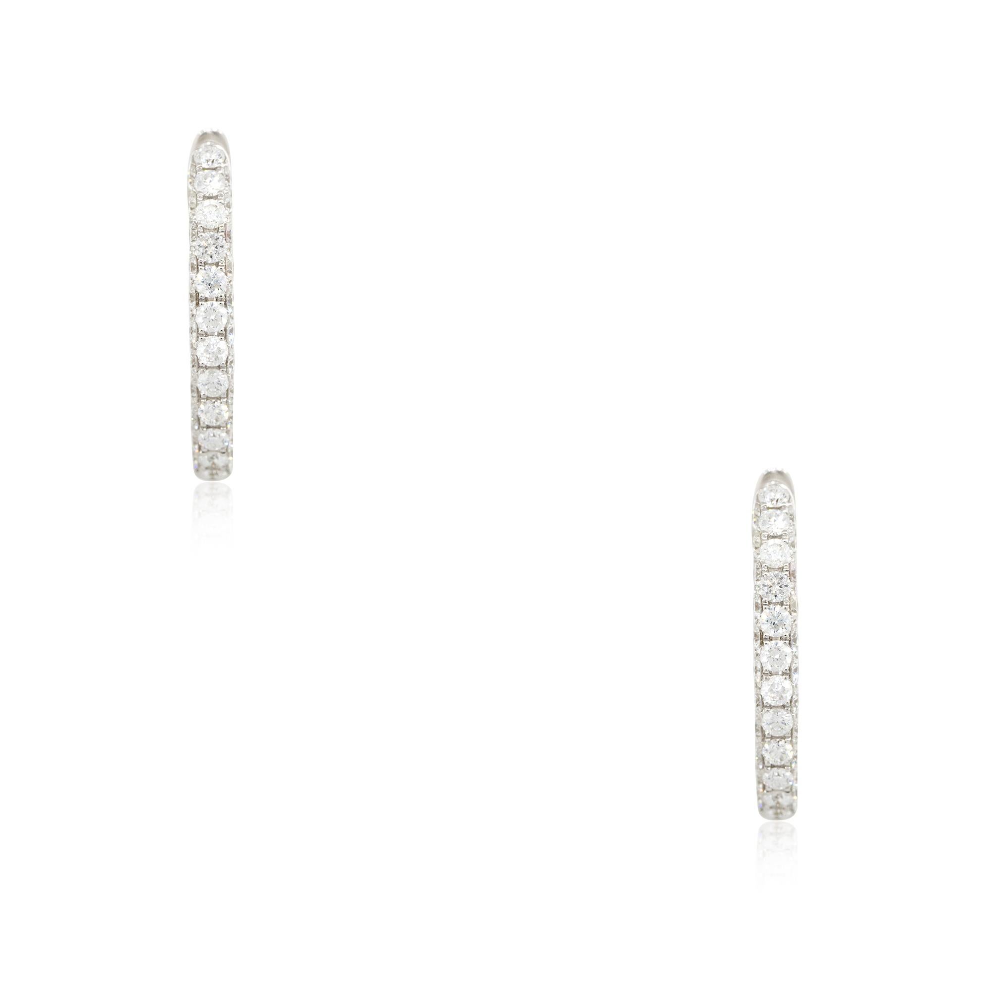3,79 Karat runde Brillant-Diamant-Reifenohrringe 18 Karat auf Lager im Zustand „Hervorragend“ im Angebot in Boca Raton, FL